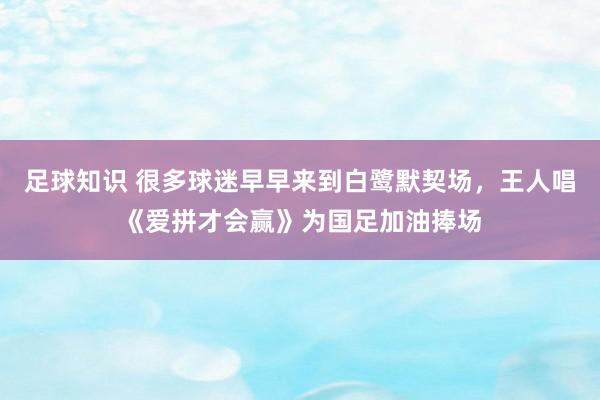 足球知识 很多球迷早早来到白鹭默契场，王人唱《爱拼才会赢》为国足加油捧场