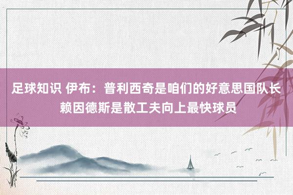 足球知识 伊布：普利西奇是咱们的好意思国队长 赖因德斯是散工夫向上最快球员