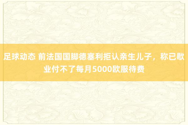 足球动态 前法国国脚德塞利拒认亲生儿子，称已歇业付不了每月5000欧服待费