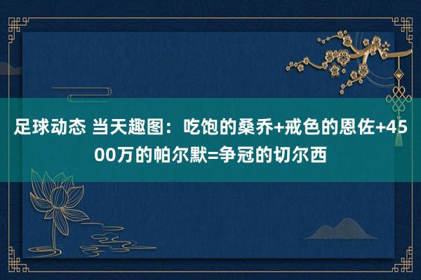 足球动态 当天趣图：吃饱的桑乔+戒色的恩佐+4500万的帕尔默=争冠的切尔西