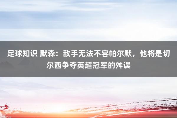 足球知识 默森：敌手无法不容帕尔默，他将是切尔西争夺英超冠军的舛误