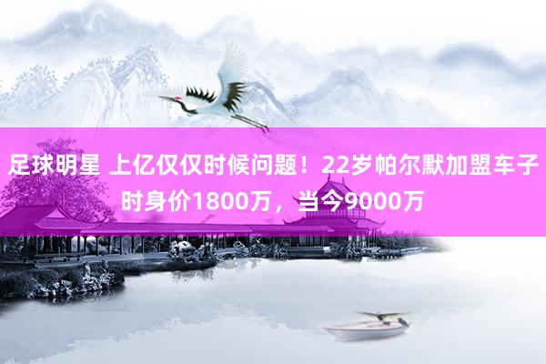 足球明星 上亿仅仅时候问题！22岁帕尔默加盟车子时身价1800万，当今9000万