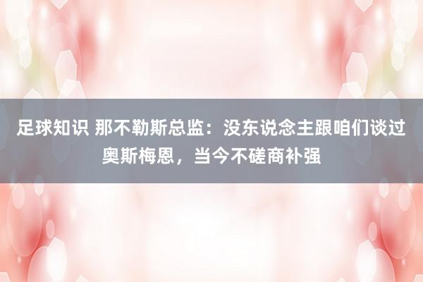 足球知识 那不勒斯总监：没东说念主跟咱们谈过奥斯梅恩，当今不磋商补强