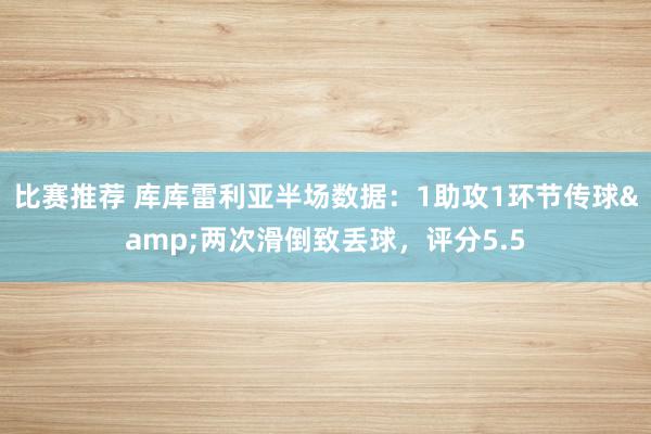 比赛推荐 库库雷利亚半场数据：1助攻1环节传球&两次滑倒致丢球，评分5.5